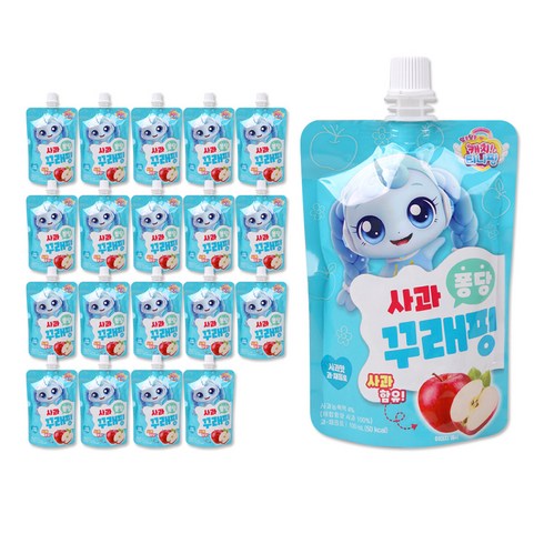 캐치티니핑 사과 퐁당 꾸래핑 음료수 100ml, 20개