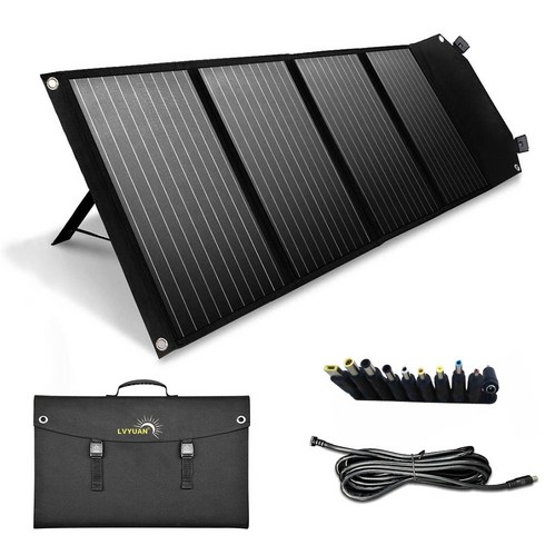 녹원 휴대용 접이식 태양광패널 킴핑용 낚시용 전지판 120W 200W, 1개