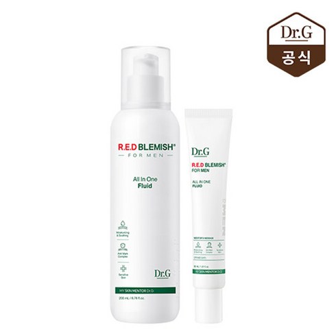 고운세상 닥터지 [닥터지] 레드 블레미쉬 포 맨 올인원 플루이드 200ml 대용량 (+ 30mL 1개 증정), 선택완료, 선택완료, 단품없음