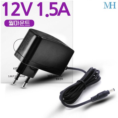 12v1.5a - 명호전자 DC 12V 1.5A 어댑터 벽걸이형, ANY12150A-1, 1개