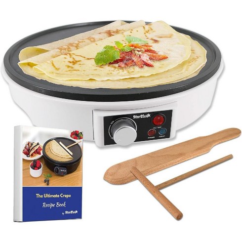 크레페 메이커 크레페만들기 30.5cm 포함 반죽 스프레더 1000W 독일 내수용 하얀색 스타블루, 기본, 1개