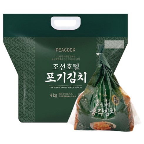 피코크조선호텔 - 피코크 조선호텔 포기김치 4kg + 총각김치 1.5kg, 피코크 조선호텔 포기김치4kg+총각김치1.5kg, 1개