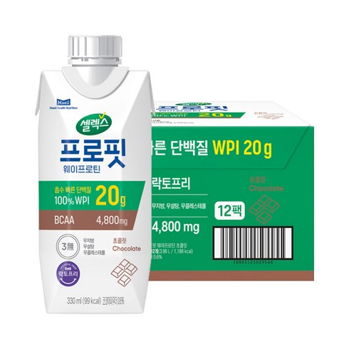 셀렉스 프로핏 웨이프로틴 초콜릿, 330ml, 12개