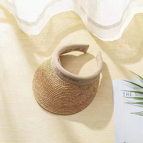 비앙카 명품 밀짚 모자 여성 썬바이저 여름 라탄 라피아 썬캡
