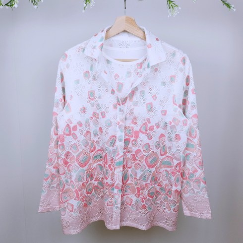 할머니옷 봄여름 라셋 샤링 연분홍 티셔츠 앙상블 세트 어버이날선물