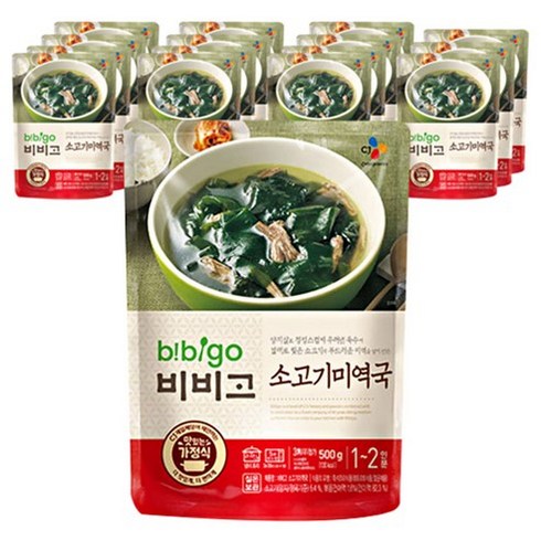 비비고 소고기 미역국, 500g, 16개