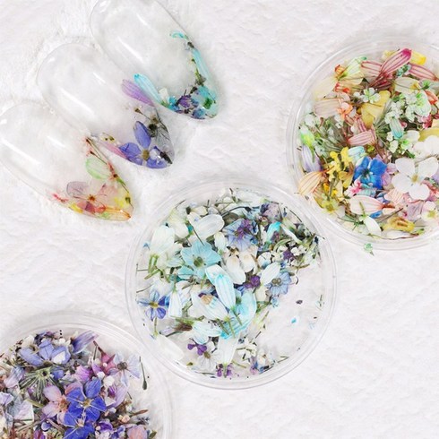 꽃울먹 시리즈 3종 압화 드라이 플라워 믹스 생화 네일 글리터, 01.FEM_A, 1개