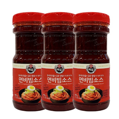 예이니식품 백설 면비빔소스 3개(890g*3개)쫄면냉면국수요리양념장 즉석간편식품 비빔소스 국수장 조미료 양념, 890g, 3개