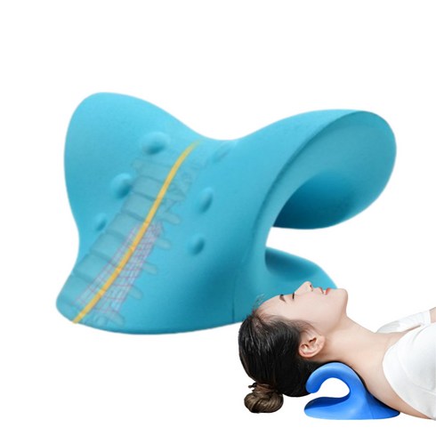 만능 목 경추 마사지 베개 넥스트레처 스트레칭 기구 거북목 승모근 안마 스트레칭 일자목 거북목 자세 교정 폼롤러 지압기 후두하근 마사지 여행용 뒷목 개운한 가정용 근육 이완 C자형, 2개