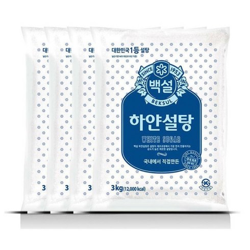 하얀설탕3kg - 하얀설탕 3kg x4봉, 4개