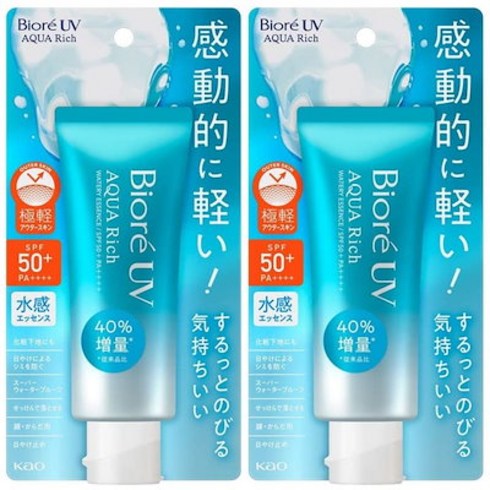 비오레 선크림 아쿠아리치 UV 70ml 2개 2023년리뉴얼제품 최신제품, 70g