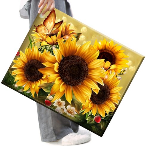 FASEN diy보석십자수 캔버스 형액자 세트 40cm x 50cm, AYW-12해바라기 2