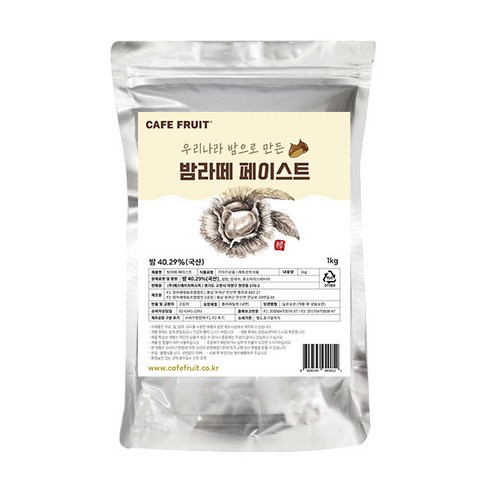 Cafe fruit 국산 밤라떼 페이스트 1kg 카페용 마론라떼 밤함량 40%, 1000g, 1개