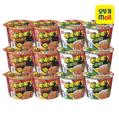 콕콕콕스파게티 - 오뚜기 스파게티 큰컵 120g x 6p + 라면볶이 큰컵 120g x 6p, 12개