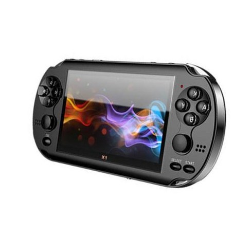 psp - 미니 휴대용 4.3 인치 스크린 비디오 게임 콘솔 지지대 카메라 PSP 128 비트 내장 10000 클래식 게임 X1 게임 패드, 협력사, 검은 색