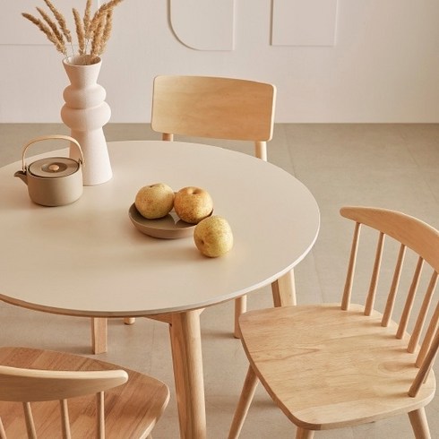 한샘 도노 세라믹 스칸디 원형 식탁세트 (스칸디의자2 포함), B형 - 라운드(B)