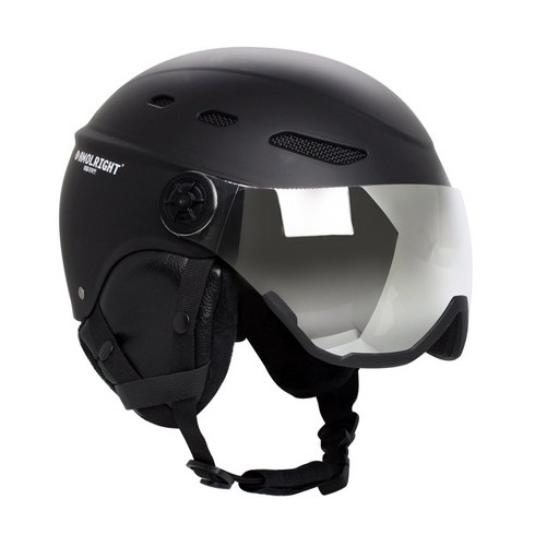 고글스노우보드 - 애몰라이트 AMH-06 스키 헬멧 일체형 고글 스노우 보드, 블랙