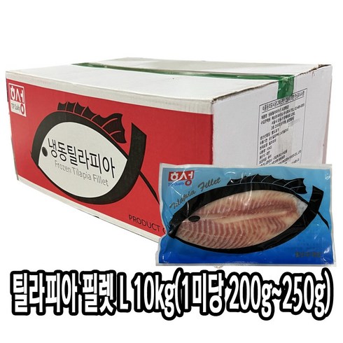 다인 틸라피아 필렛 L사이즈10kg (200~250g A급) 횟감 역돔 도미살 생선조림 다이어트식품 도미포 초도미, [3494-0](박스) L 틸라피아필렛 횟감, 1박스