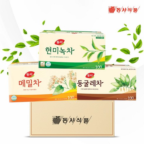 동서 현미녹차100T+둥글레차100T+메밀차100T 1.5ml, 3개, 100개