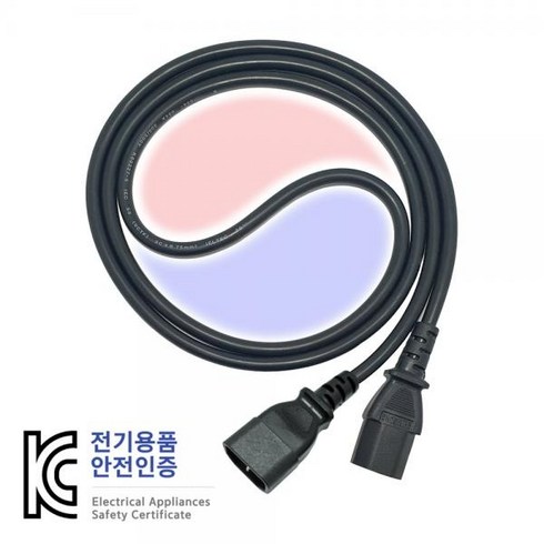 2023년 가성비 최고 캡코드연장케이블10a - [신성전기산업] ㅡ자형 전원 파워 연장케이블 캡코드 AC 220V / 10A [블랙/벌크/3m]