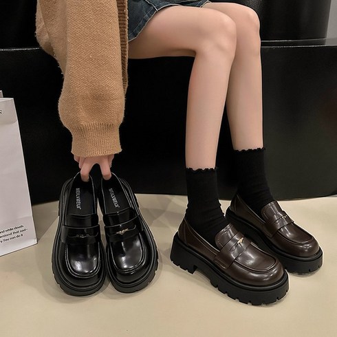 여성단화 - ANYOU 블랙 여성 구두 로퍼 신발 사계절 로퍼 단화 트랜드