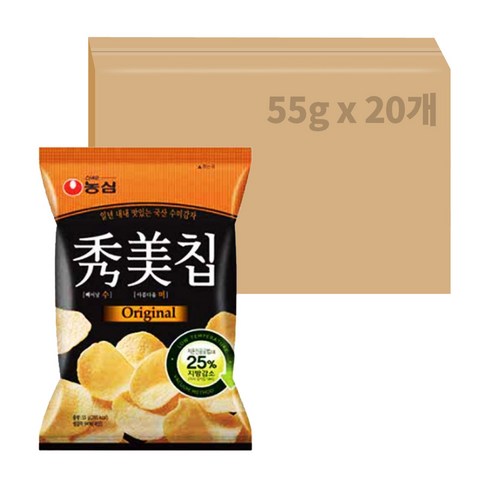 농심 수미칩 오리지널, 55g, 20개