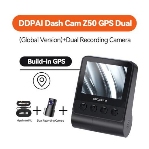 ddpai z50 - 차량용 대시 캠 블랙박스 비디오 녹음기 DDPAI Z50 전면 및 후면 4K 2160P 1080P 카메라 내장 WiFi GPS 듀얼 카메라, 3) Z50 GPS Dual Hw kit - 64G