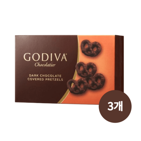 2024년 가성비 최고 고디바프레첼 - 고디바 다크 초콜릿 프레첼(프레즐) x 3개 화이트데이, 71g