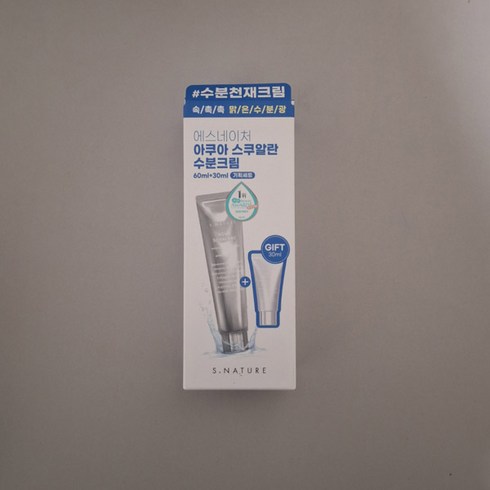 에스네이처 아쿠아 스쿠알란 수분크림 기획세트 60ml+30ml = 90ml, 1세트