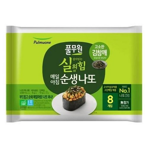 풀무원 집밥 김참깨 순생나또 8입세트 (43.5gx8입) 자취 혼밥 혼님접대 부모님 아이들 간식 명절 야식, 14개