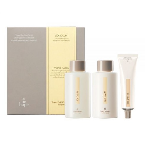 온호프 트래블 세트 쏘 캄 3종 리퀴드솝 100ml+바디로션 100ml+핸드크림 30ml