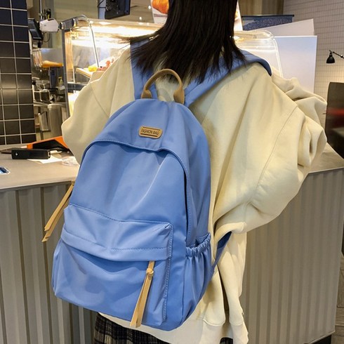 디어백 남녀공용 브라운 배색 캐주얼 학생 백팩 HT-9091