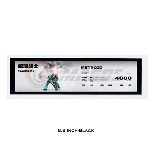 aida2 - PC 하드웨어 모니터링 보조 디스플레이 B C타입 소프트웨어 드라이버 AIDA 64 8.8 인치 회전 IPS, 2.Black