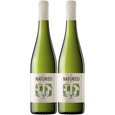 Natureo 네이처오 스페인 알콜프리 모스카토 화이트 와인 750ml 2병, 1개, 2개