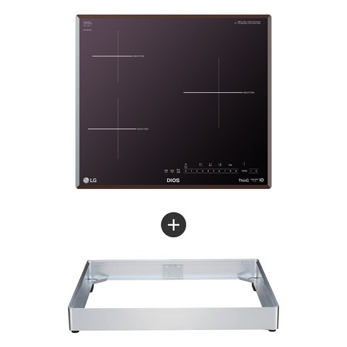 LG 디오스 인덕션 빌트인 3구 전기레인지 미라듀어 글라스 본품 + 프리스탠딩 자재 8.5cm 방문설치, BEI3MQOC