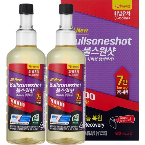 불스원 불스원샷 7만키로 연료첨가제 490ml, 2개, 가솔린/휘발유