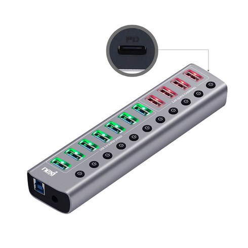 USB 허브3.0 7P 충전 4P PD 3.0 1P 유전원 NX812