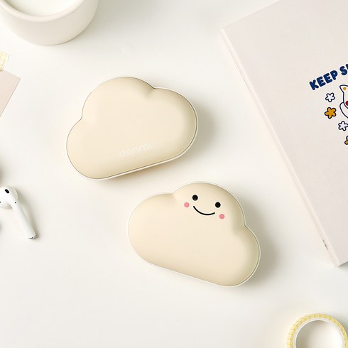 2023년 가성비 최고 단미구름 - 단미 구름 휴대용 USB 충전식 손난로 보조배터리 3600mAh, 화이트, CLOUD