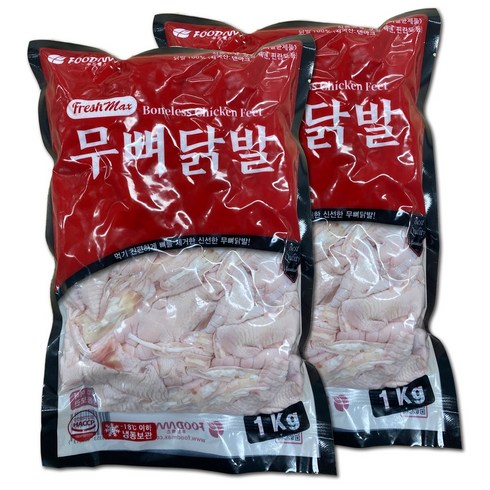 무뼈닭발 - 푸드맥스 닭발 원료 무뼈닭발, 1kg, 2개