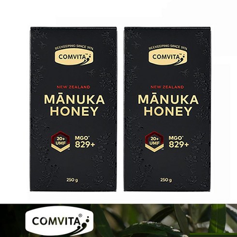 [콤비타][새로운 디자인] 마누카꿀 UMF20+ 250g 2병, 1세트