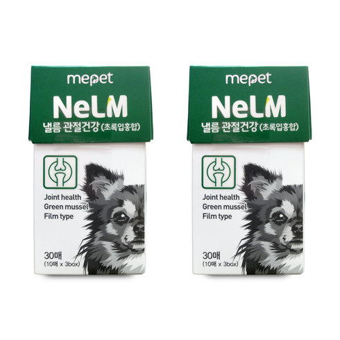 미펫 낼름 관절건강 초록입홍합 필름 영양제 30매 강아지영양제, 2박스