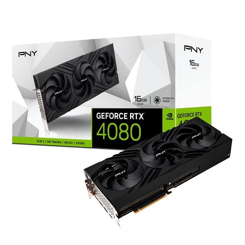 PNY GeForce RTX™ 4080 16GB Verto Triple Fan Graphics Card DLSS 3 16 기가바이트, RTX 4080 16GB LED