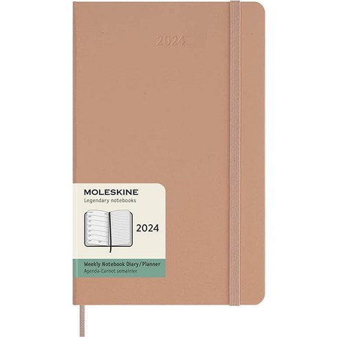 Moleskine 2024 주간 플래너 12M 라지 샌디 브라운 하드 커버 (12.7 x 21.7cm(5 x 8.25인치)), Sandy Brown