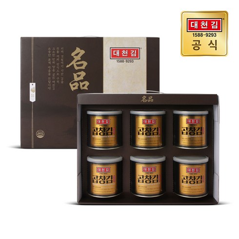 대천곱창김캔 - 대천김 명품 캔김 세트 30g 6캔, 선택완료, 6개