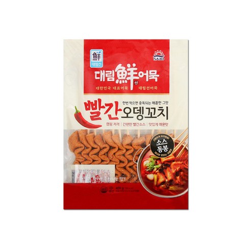 빨간부산오뎅 - 사조 대림선 빨간 오뎅 꼬치, 409g, 3개