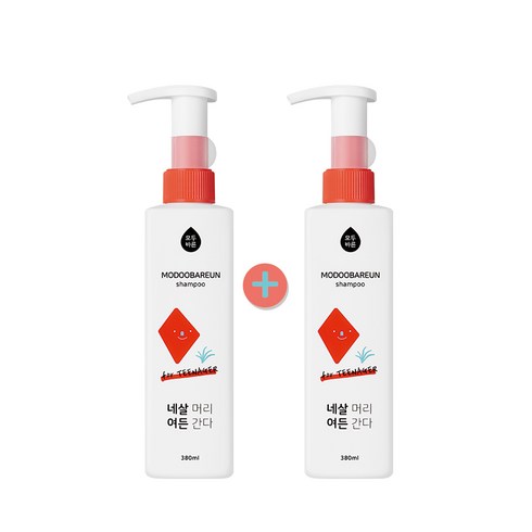 모두바른 사춘기 청소년 비듬 샴푸 탈모 정수리 냄새 두피 관리 중학생 샴푸, 380ml, 2개