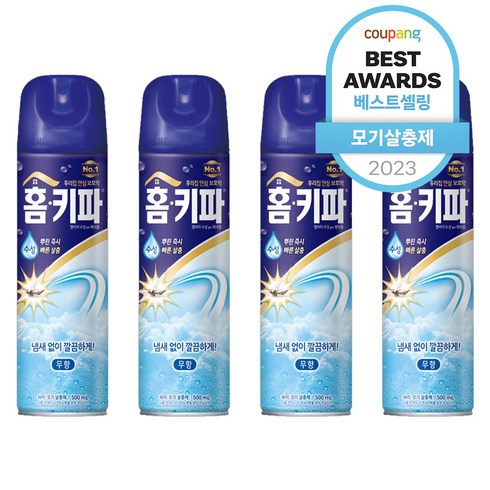 살충제 - 홈키파 수성 에어졸 무향, 500ml, 4개