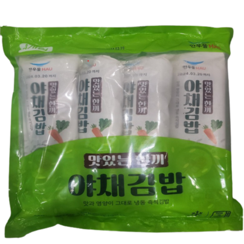 한우물 야채김밥 230g x 4개입, 아이스박스포장, 920g, 1개