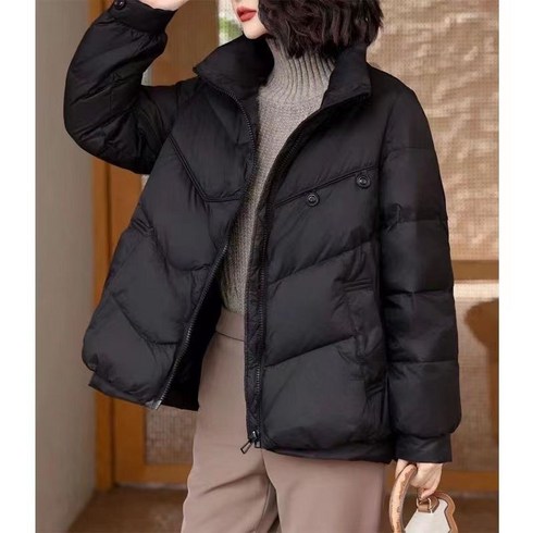 겨울 새로운 여성 골프 탑 여성 골프 의류 느슨한 캐주얼 다운 재킷 여성 짧은 다운 재킷 유행 수직 칼라 두꺼운 오버코트 골프 다운 재킷