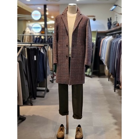 레노마 옴므 레노마옴므 레노마 이월 와인컬러 울 혼방 체크 코트 RLLMBH70A (P002275084)